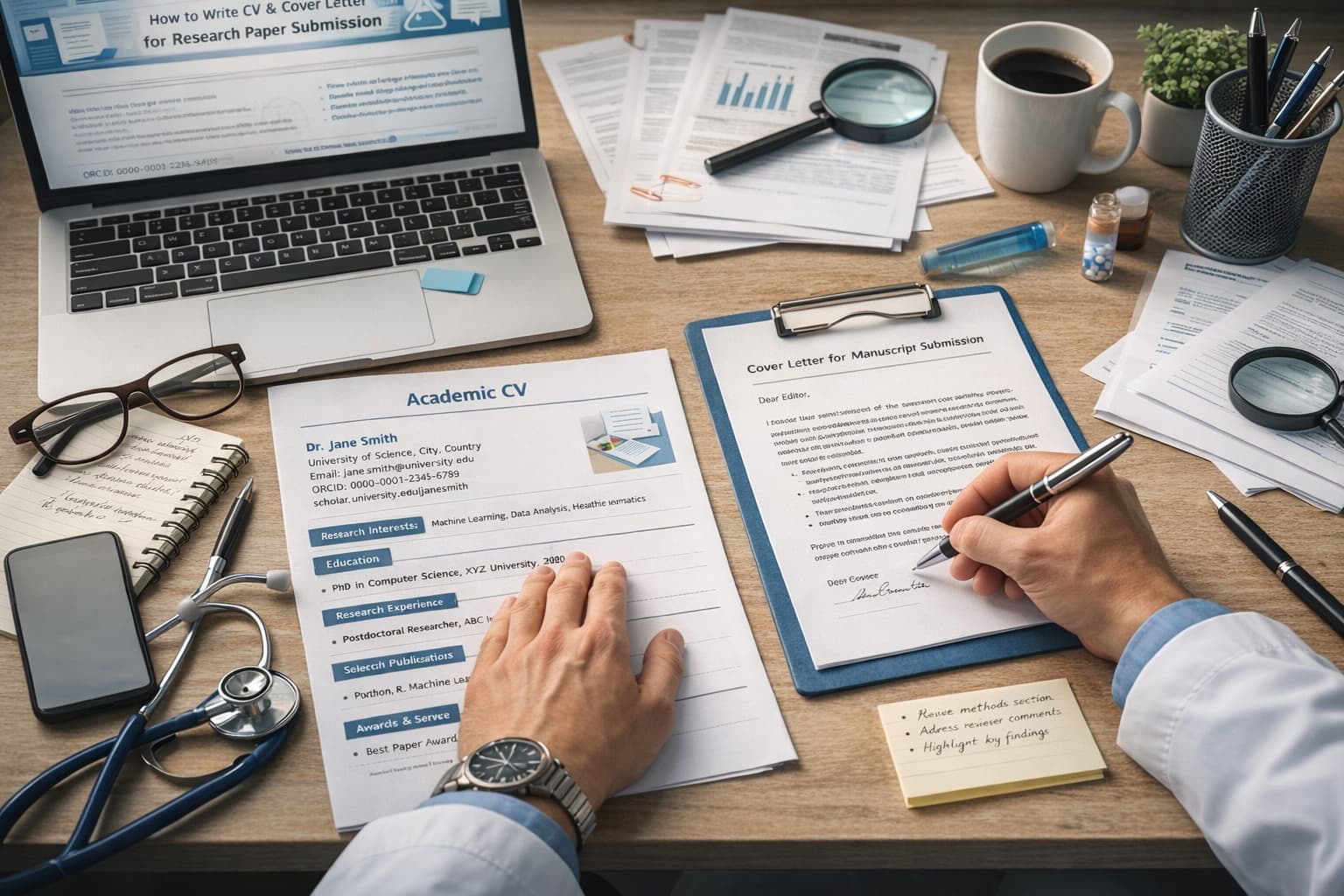 How to write CV and cover letter for research paper submission